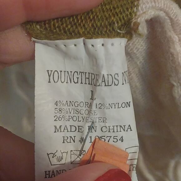 Young Threads Fringed Boho Striped Cardigan Large - Picture 5 of 6